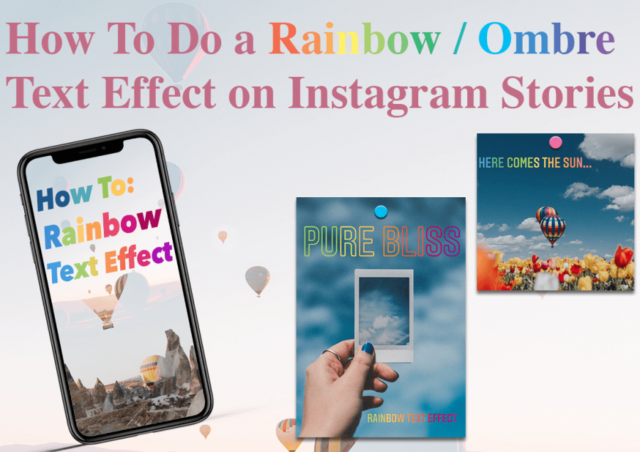 rainbow / ombre text effect on instagram stories