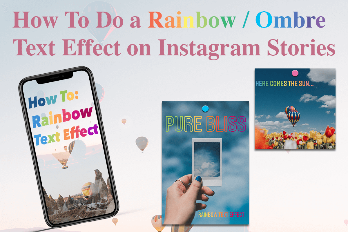 rainbow / ombre text effect on instagram stories